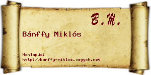 Bánffy Miklós névjegykártya