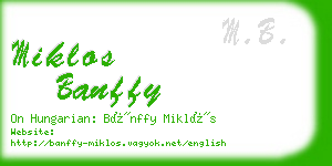 miklos banffy business card